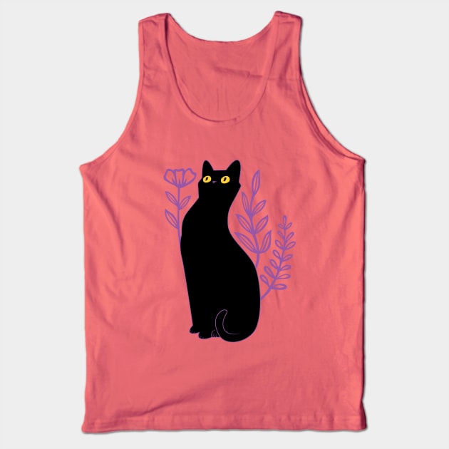 Funny Black Cat Tank Top by marieltoigo